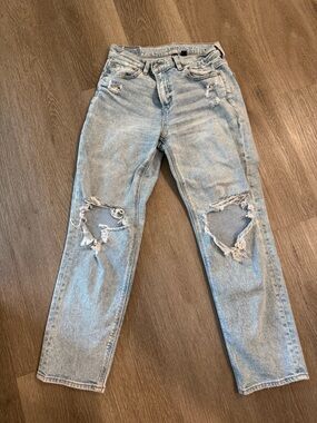 American Eagle Outfitters Light Blue High Rise Distressed Jeans